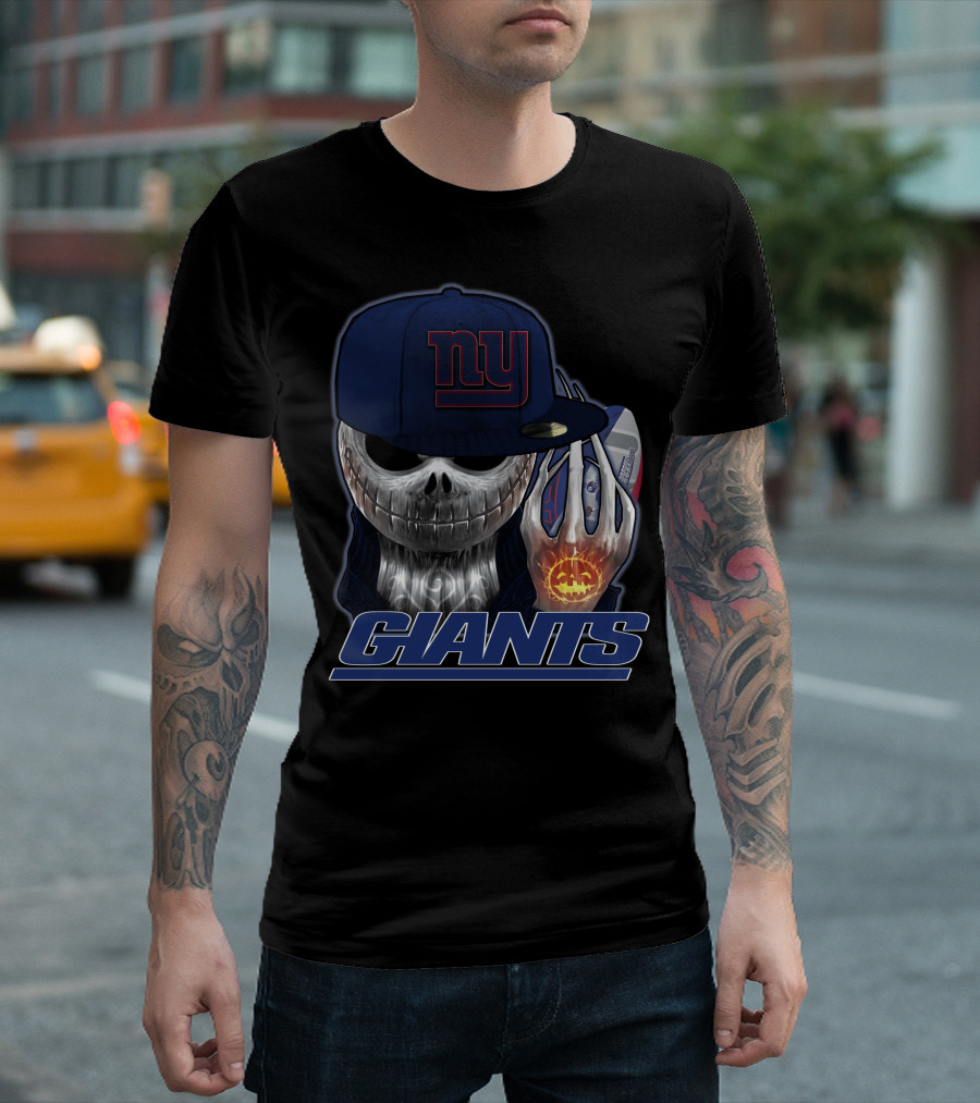Jackskull Giants Halloween NY Football Fusion T-Shirt