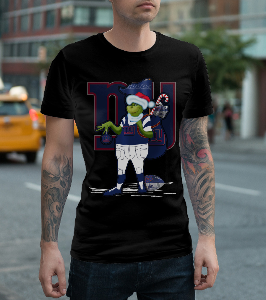 Grinchxmas New York Giants Christmas Football Character T-Shirt