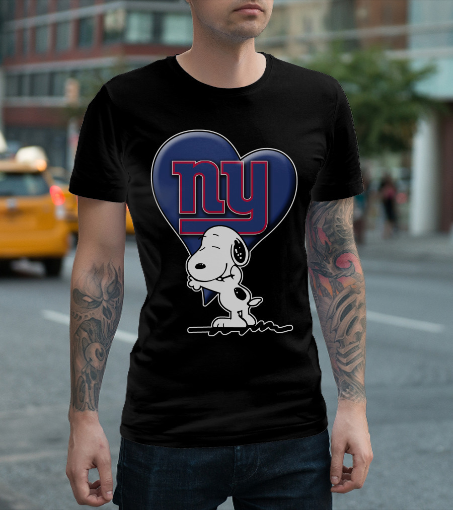 Snoopy Heart Ny New York Giants T-Shirt