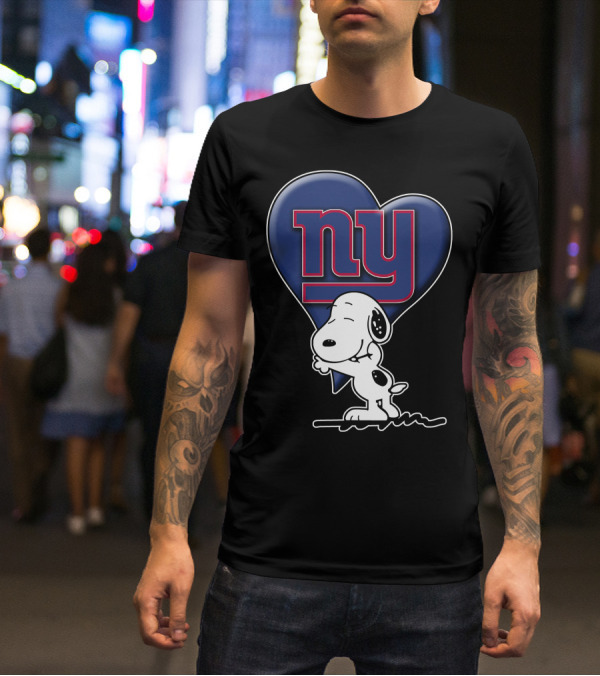 Snoopy Heart Ny New York Giants T-Shirt