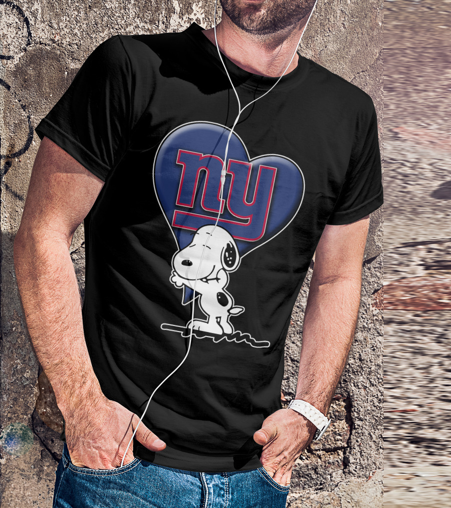 Snoopy Heart Ny New York Giants T-Shirt