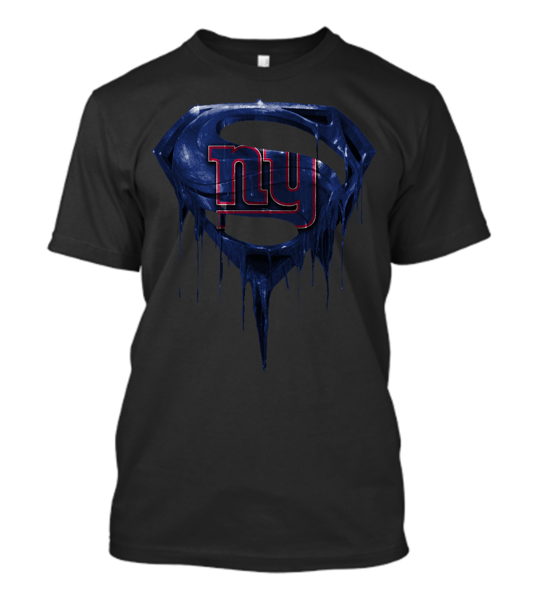 New York Giants Superman Logo Dripping Effect T-Shirt