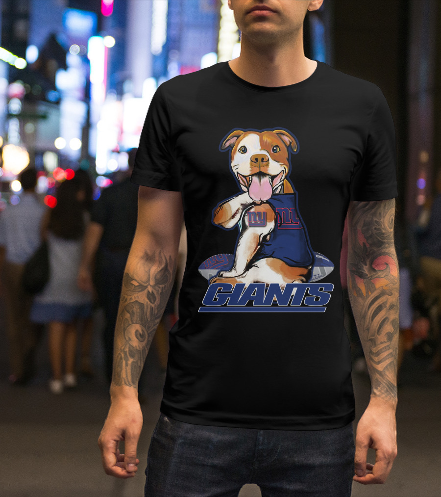 Pittbull Giants With New York Football T-Shirt