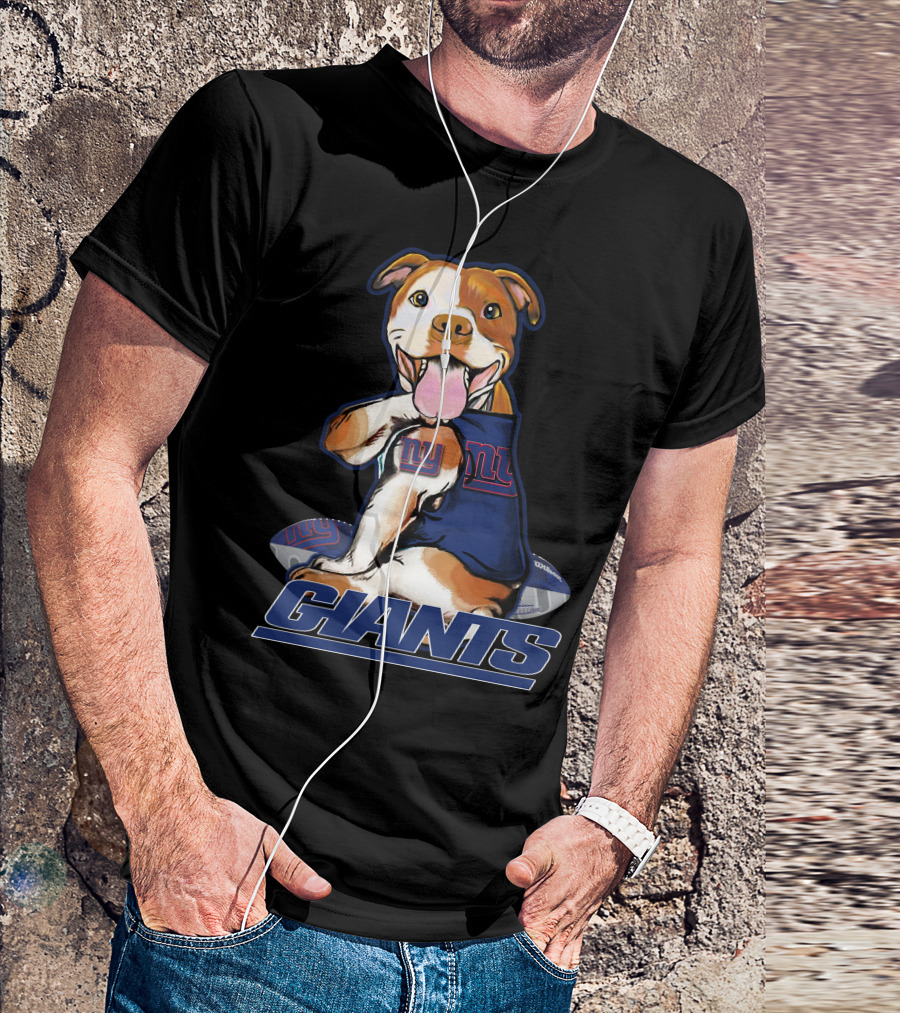 Pittbull Giants With New York Football T-Shirt