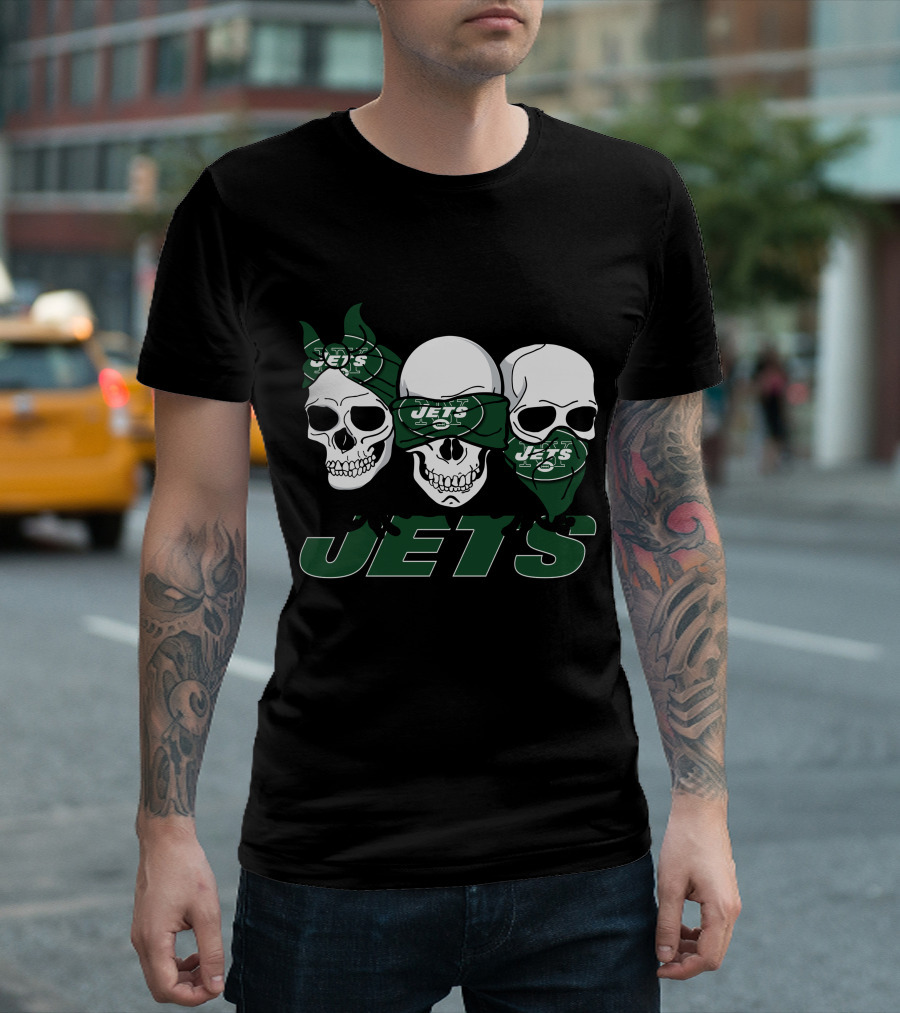 3 Skull Jets Bandana Black Florals T-Shirt