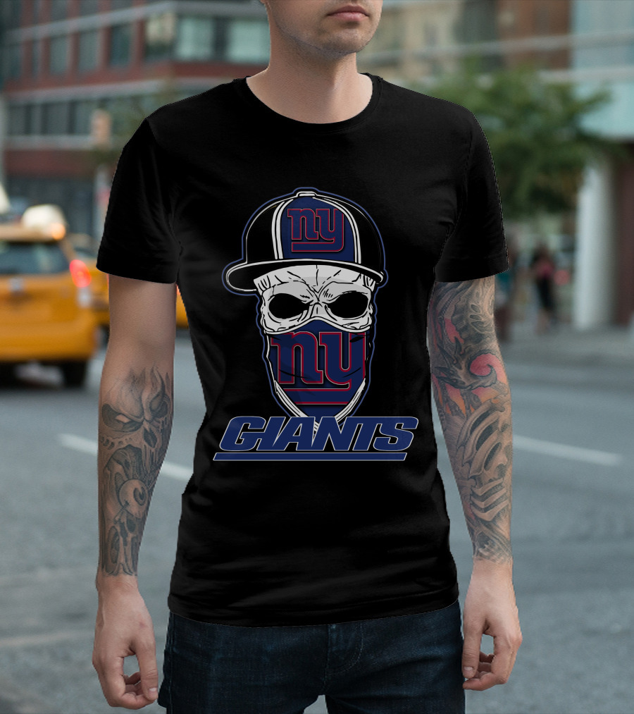 NY Giants Skull Hat T-Shirt