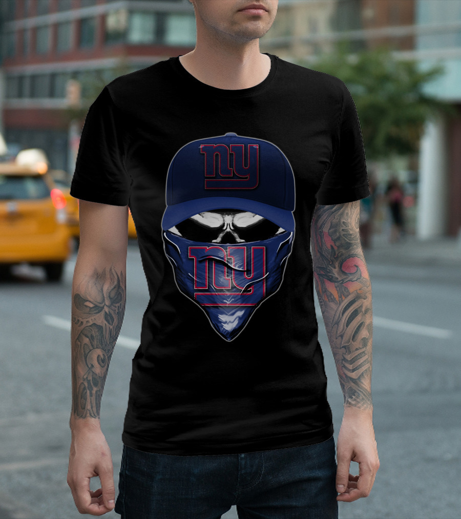 Skull V6 NY Giants Cap and Bandana T-Shirt