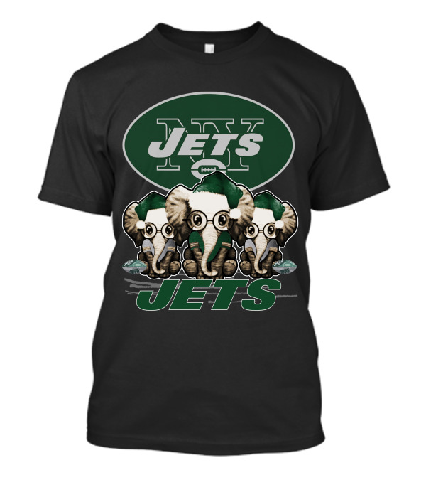 New York Jets Elephan Xmas Jets Football Trio T-Shirt