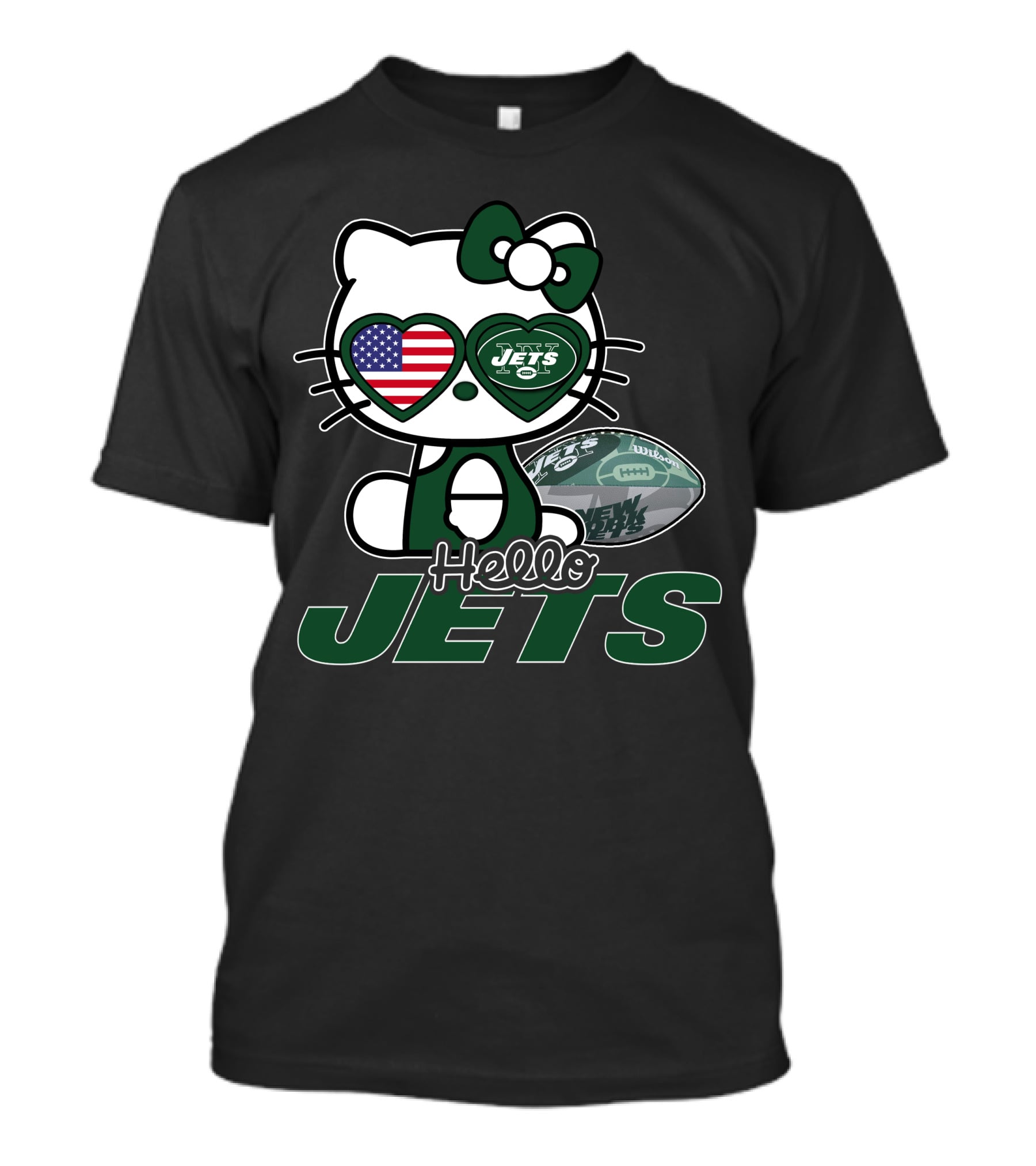 Hello Kitty Jets American Flag Football T-Shirt