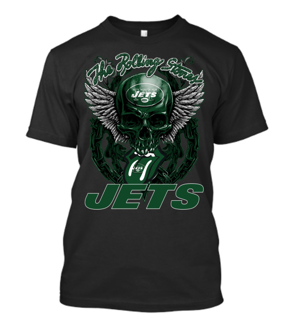 The Rolling Stones New York Jets Skull And Wings T-Shirt