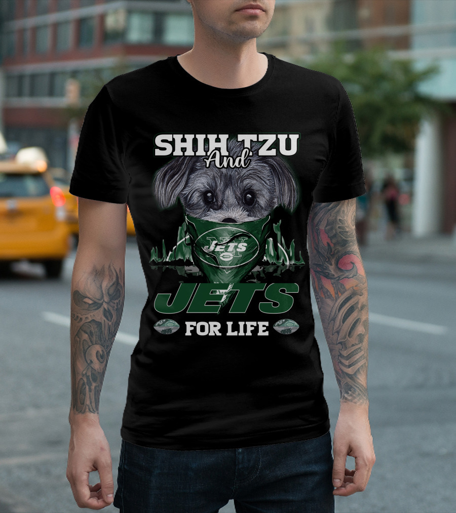 Shih Tzu and Jets for Life New York Jets T-Shirt