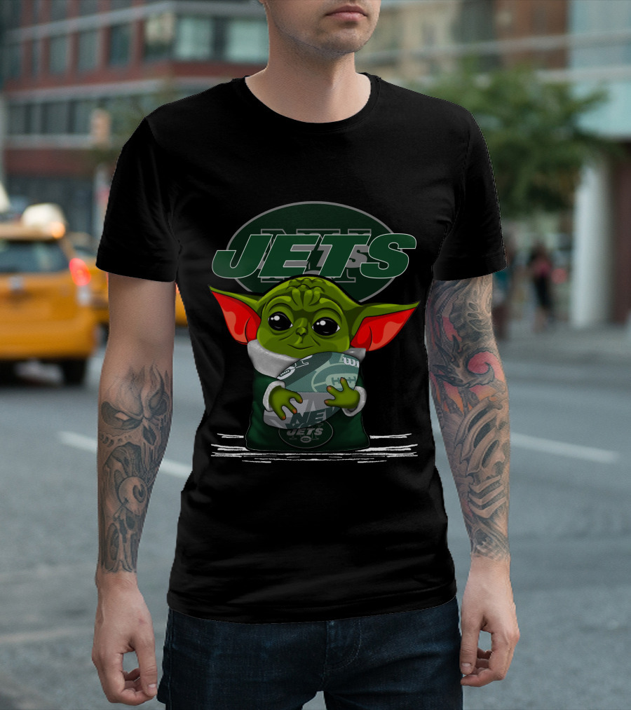 Yoda New York Jets Football Character Green Ears T-Shirt