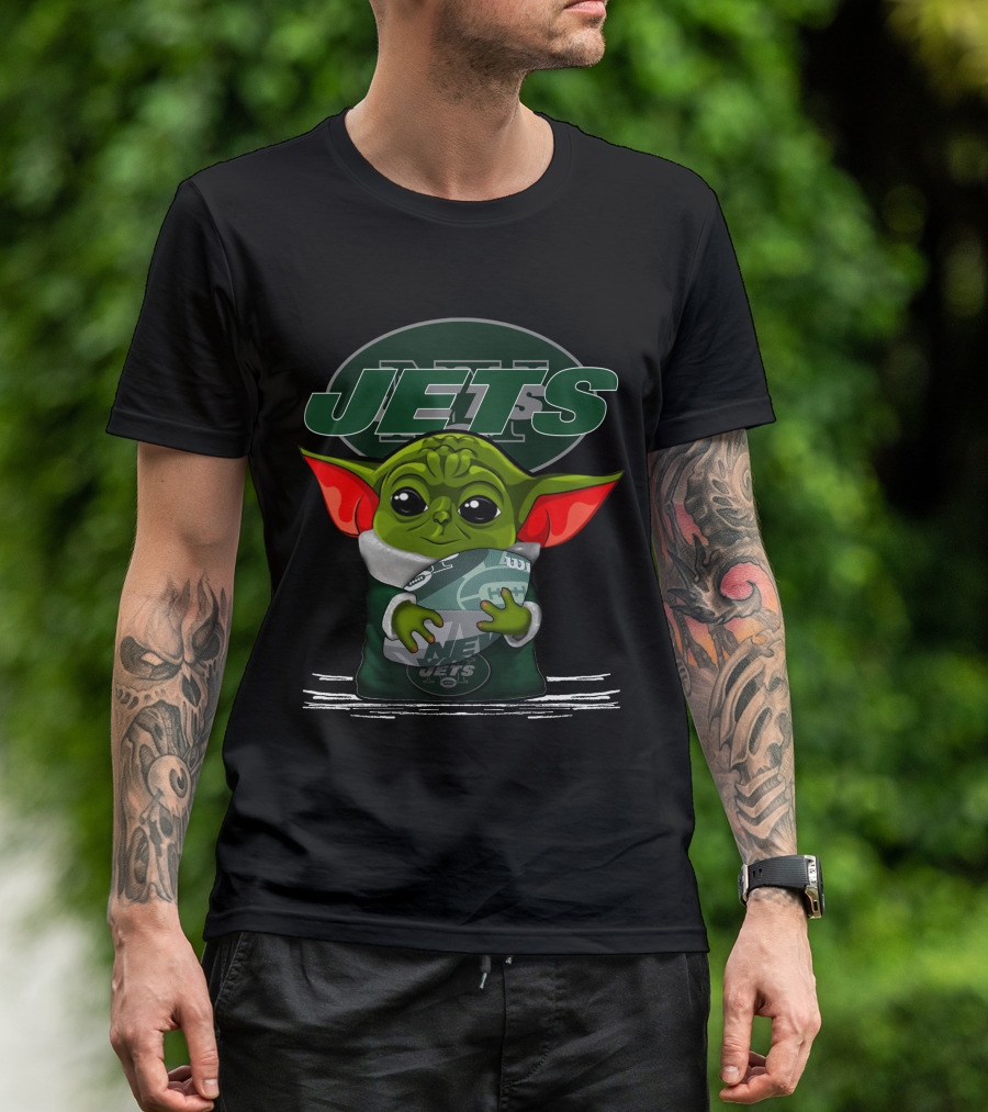 Yoda New York Jets Football Character Green Ears T-Shirt