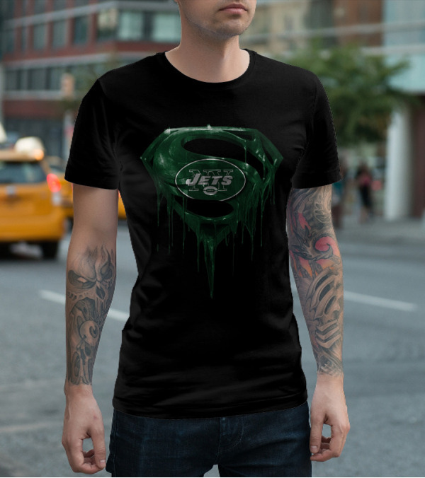 New York Jets Superman Logo Fusion T-Shirt
