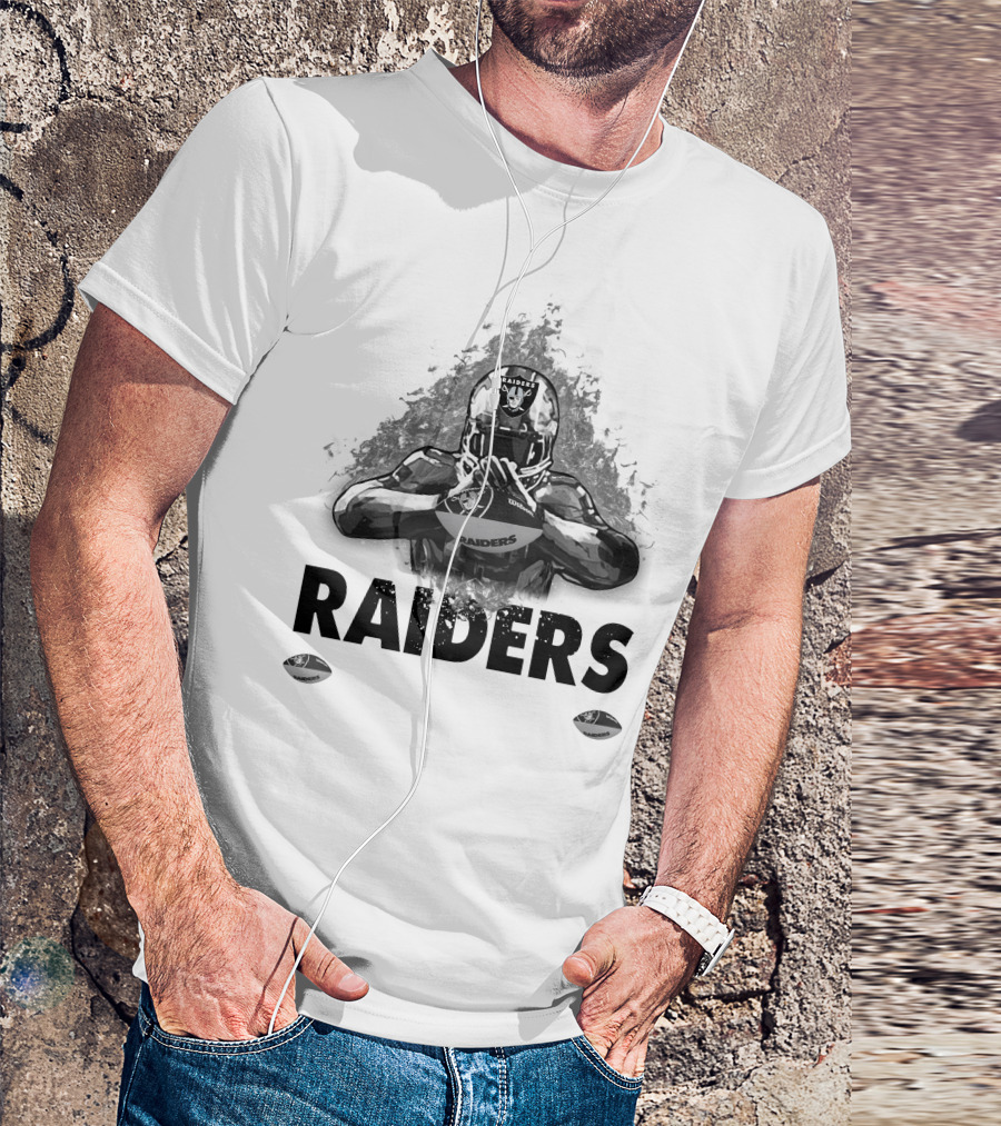 Raiders For Life Football Player Emblem T-Shirt