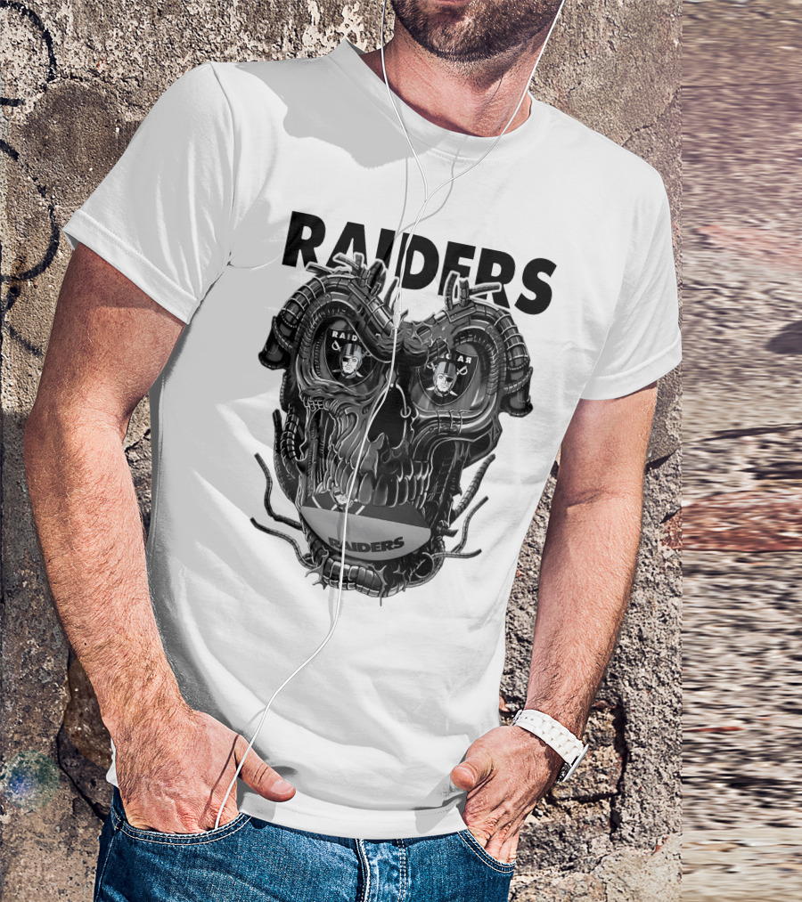 Raiders Dragonskull Football Faceplate T-Shirt