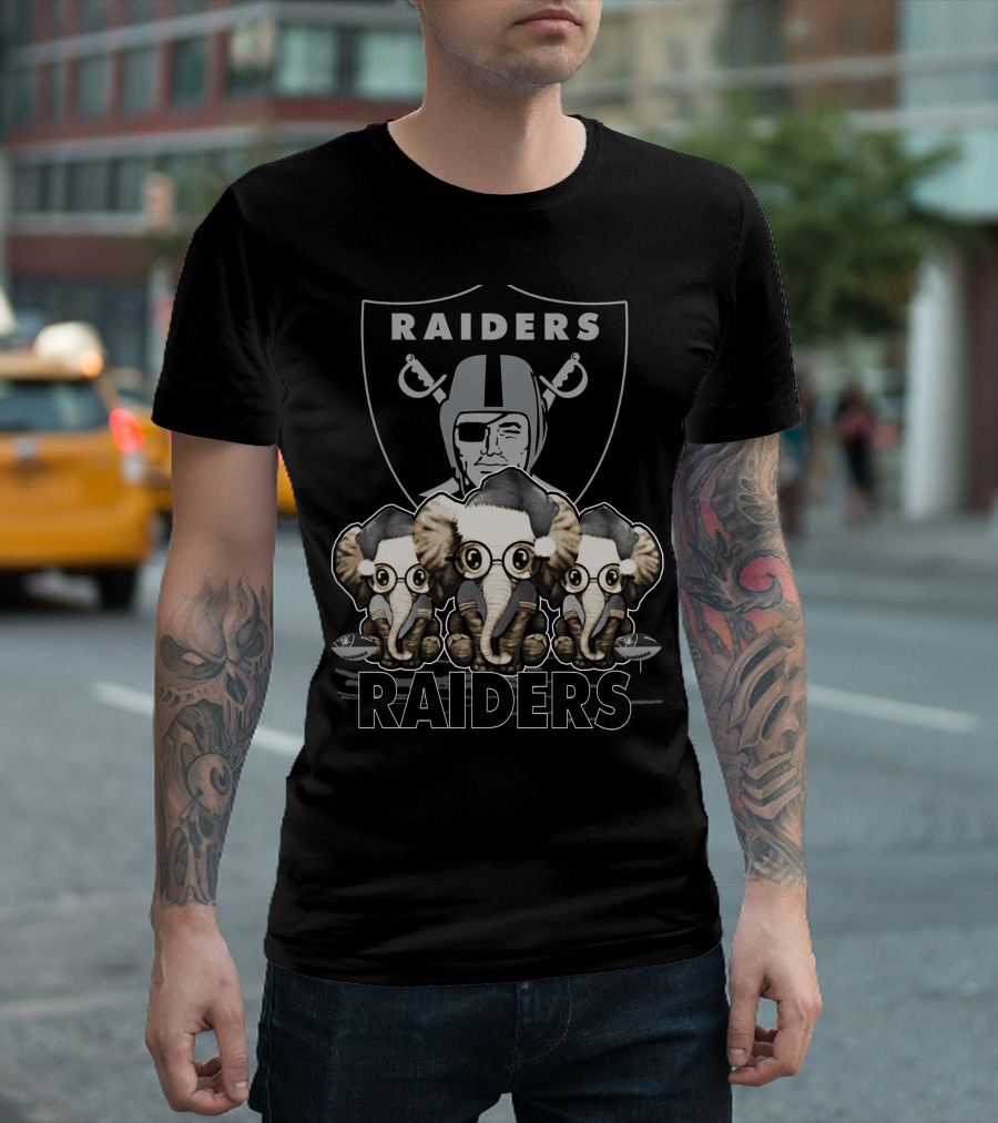 Elephan Xmas Raiders Football Fan T-Shirt