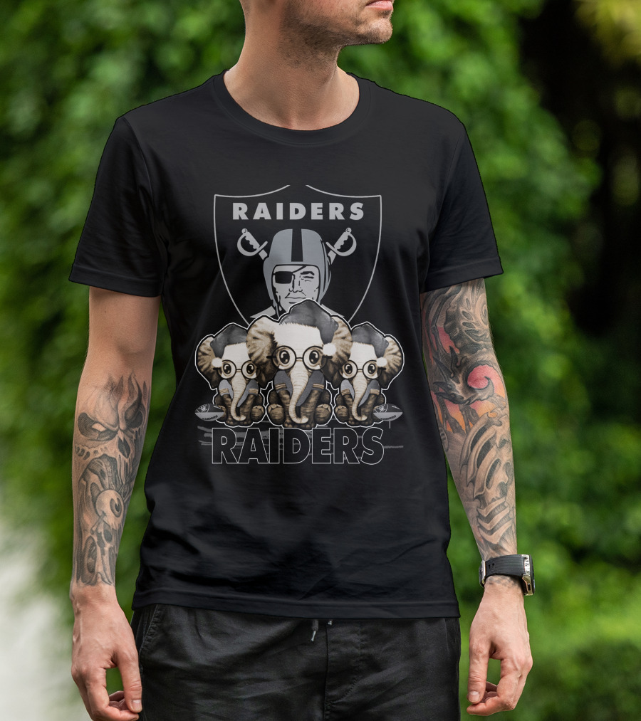 Elephan Xmas Raiders Football Fan T-Shirt