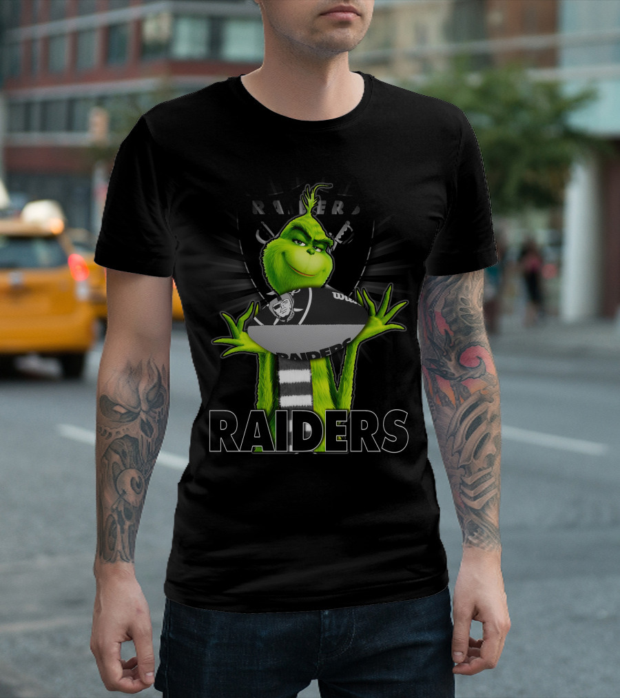 Grinch Raiders Football Team Fan T-Shirt