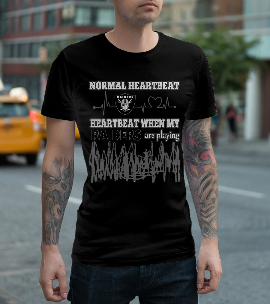 Normal Heartbeat Raiders Heartbeat When My Raiders Are Playing T-Shirt