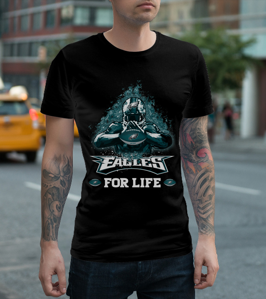 Eagles For Life Philadelphia Football Helmet Rugby T-Shirt