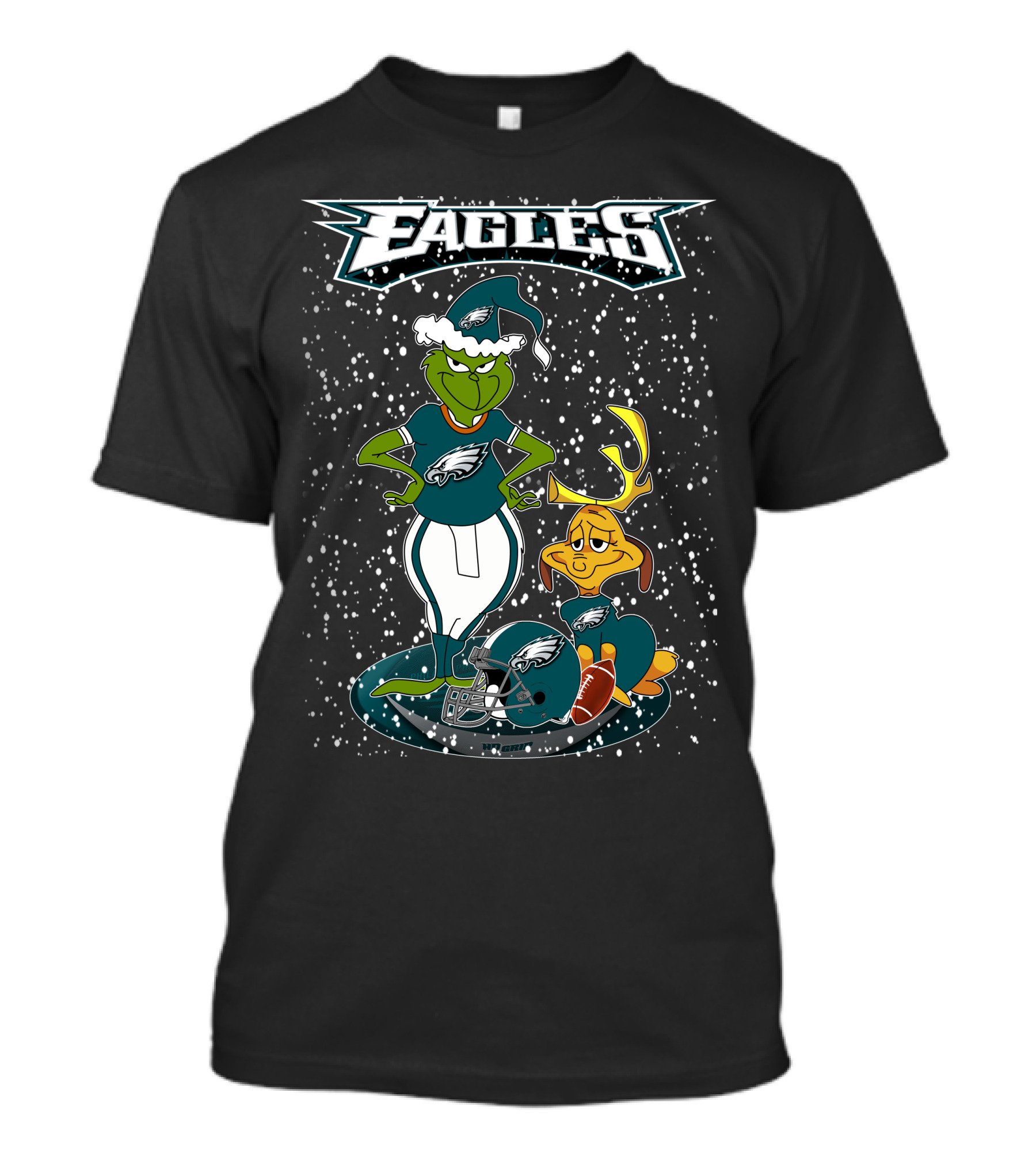 Philadelphia Eagles Grinch Christmas Football Fan Gear T-Shirt