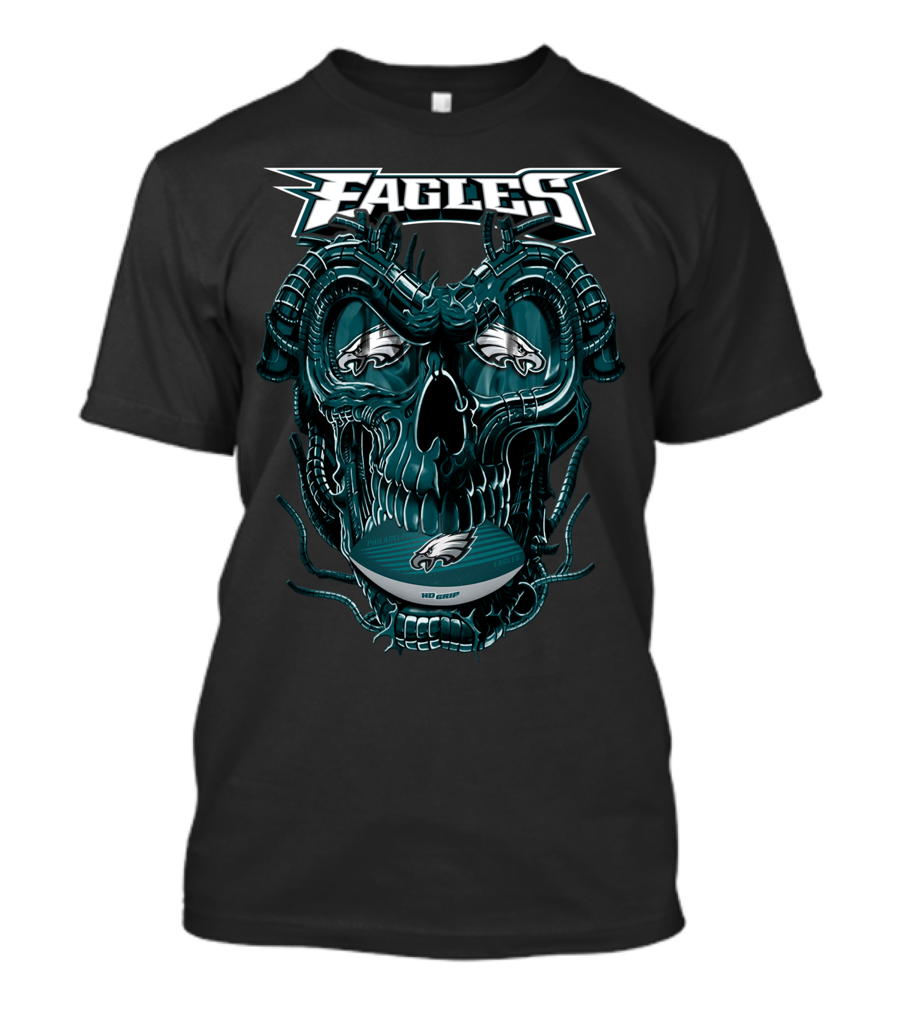Philadelphia Eagles Dragonskull Fusion With Iconic Football Elements T-Shirt