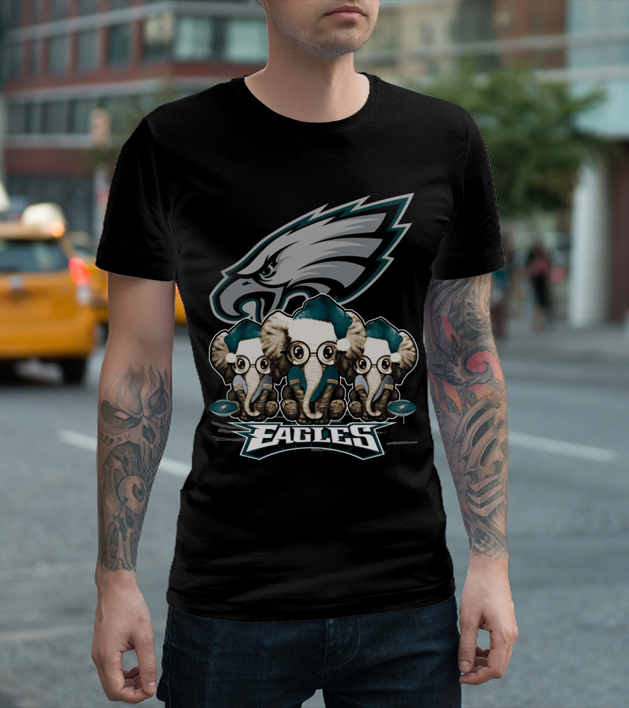 Philadelphia Eagles Elephan Xmas Holiday Spirit T-Shirt