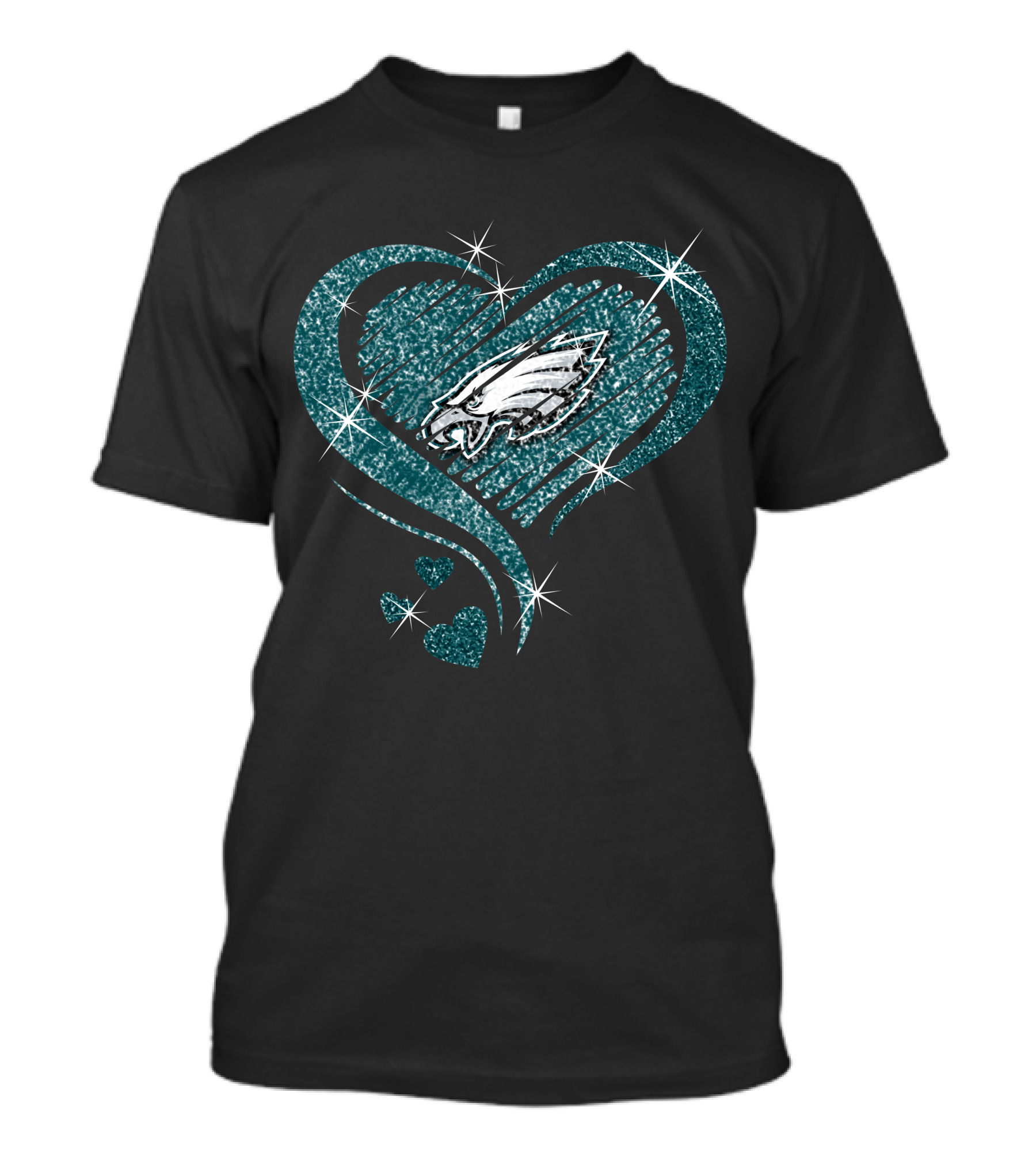 Philadelphia Eagles Heart Diamond Sparkle T-Shirt