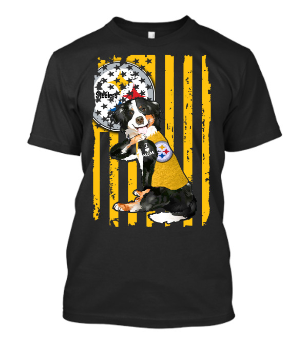 Border Collie Steelers I Love Mom Pittsburgh T-Shirt