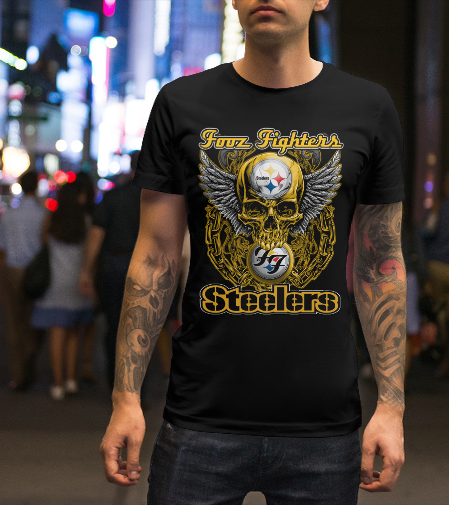 Foo Fighters Steelers Skull Wings T-Shirt