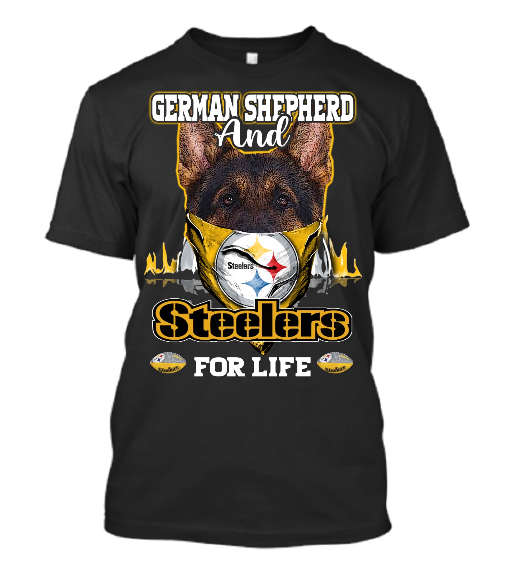 German Shepherd And Steelers For Life T-Shirt