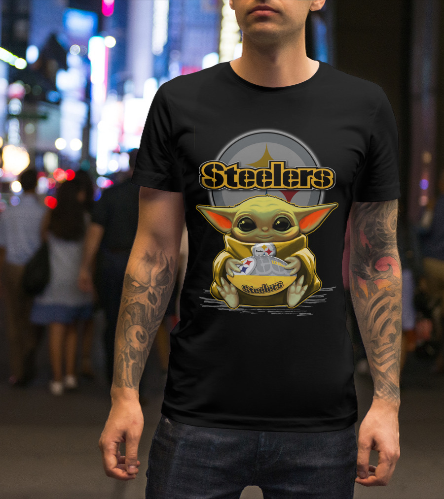 Steelers Baby Yoda Pittsburgh Steelers Fan Gear T-Shirt