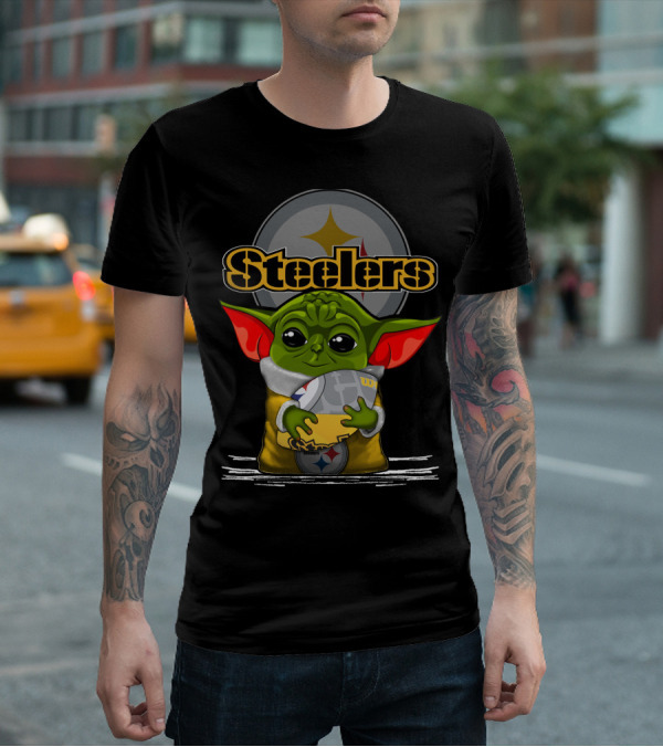 Yoda V3 Steelers Aliens Football T-Shirt