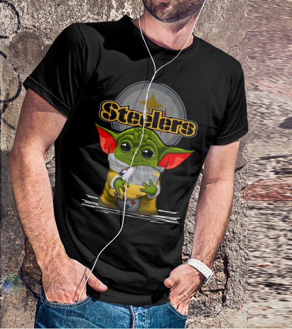 Yoda V3 Steelers Aliens Football T-Shirt
