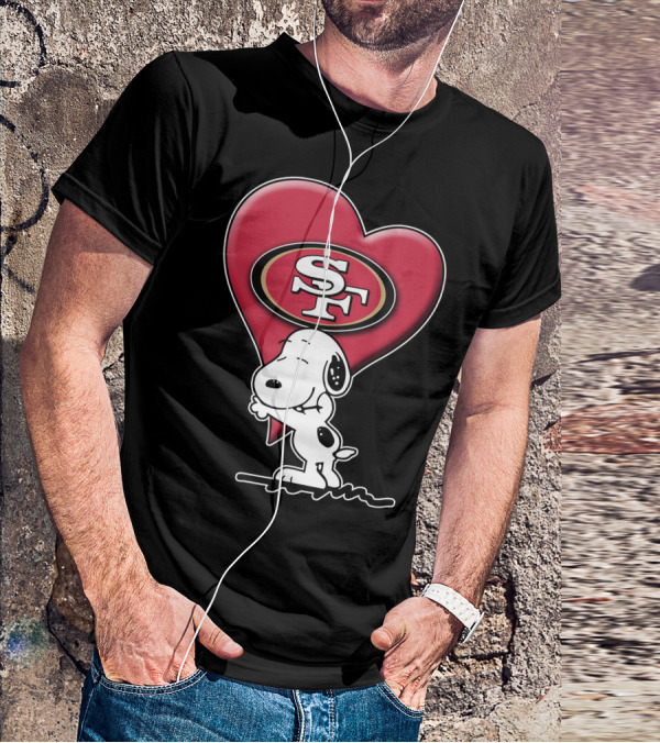 Snoopy Heart San Francisco 49ers Sf T-Shirt