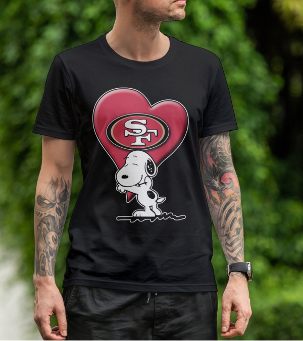 Snoopy Heart San Francisco 49ers Sf T-Shirt