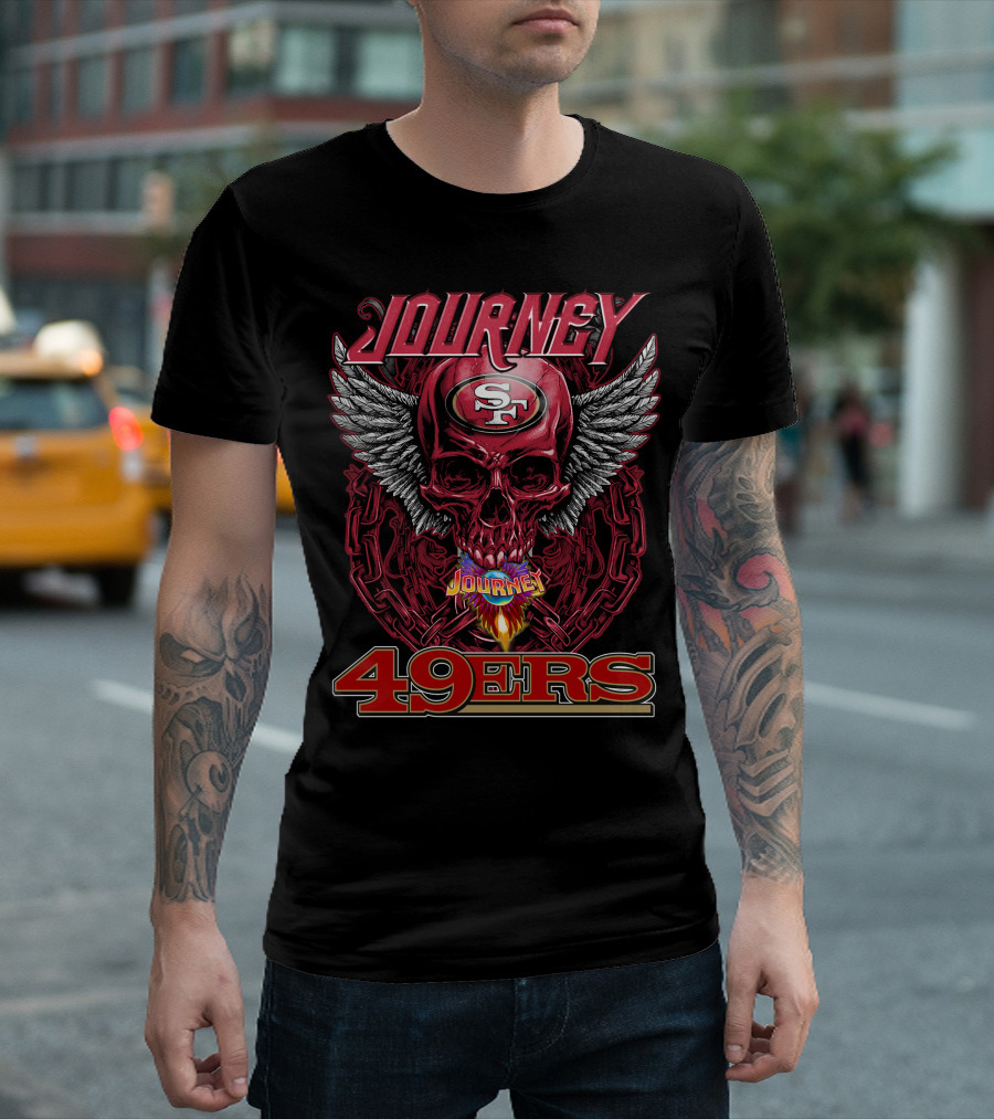 Journey San Francisco 49ers Skull and Wings T-Shirt