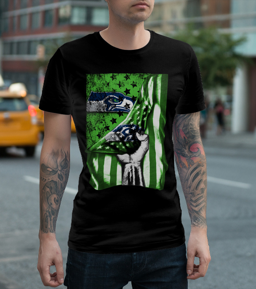 Seattle Seahawks Flag Stars And Stripes Concept T-Shirt
