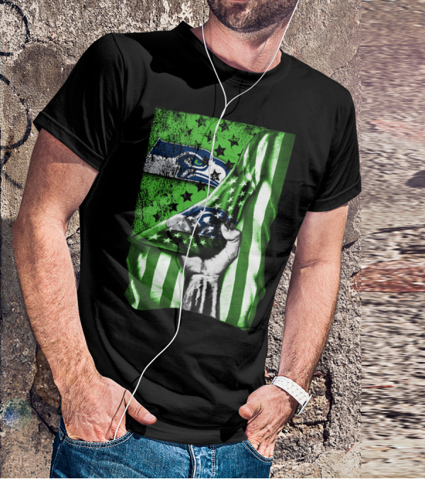 Seattle Seahawks Flag Stars And Stripes Concept T-Shirt