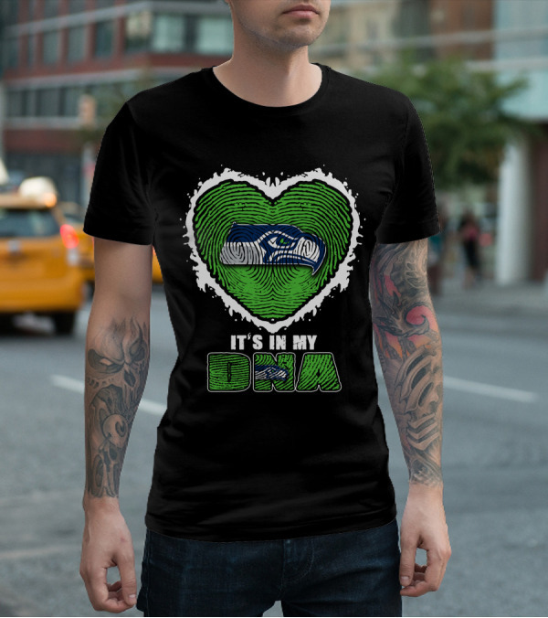 It's In My DNA Seattle Seahawks Heart T-Shirt