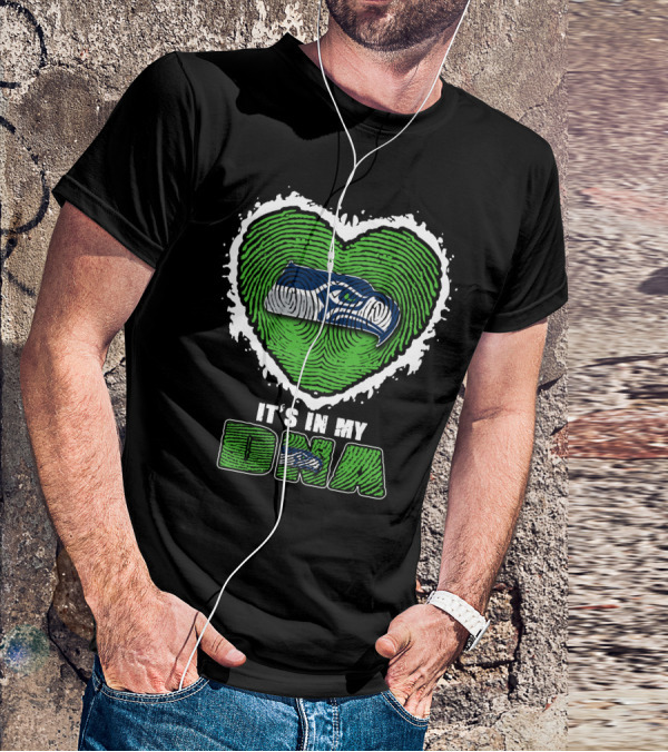 It's In My DNA Seattle Seahawks Heart T-Shirt