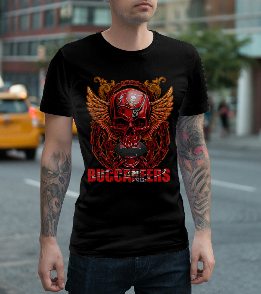 Buccaneers Skullfb Tampa Bay Buccaneers Football Wings T-Shirt