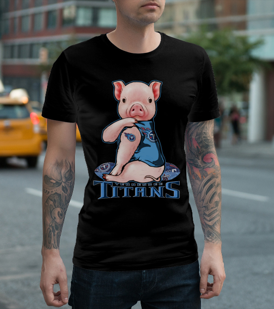 Tennessee Titans Pig Wearing Team Jersey T-Shirt