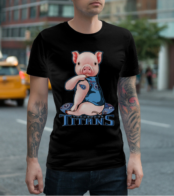 Tennessee Titans Pig Wearing Team Jersey T-Shirt