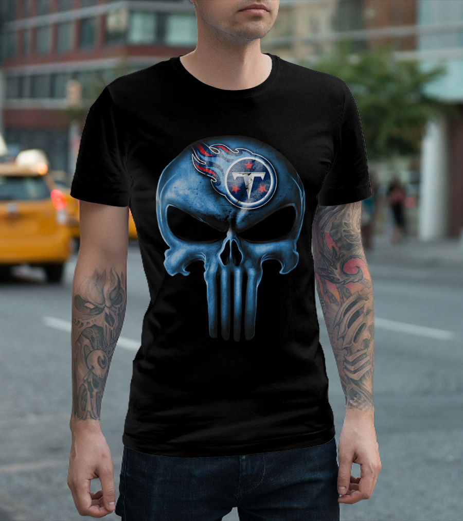 Skull V3 Tennessee Titans Logo Integration T-Shirt