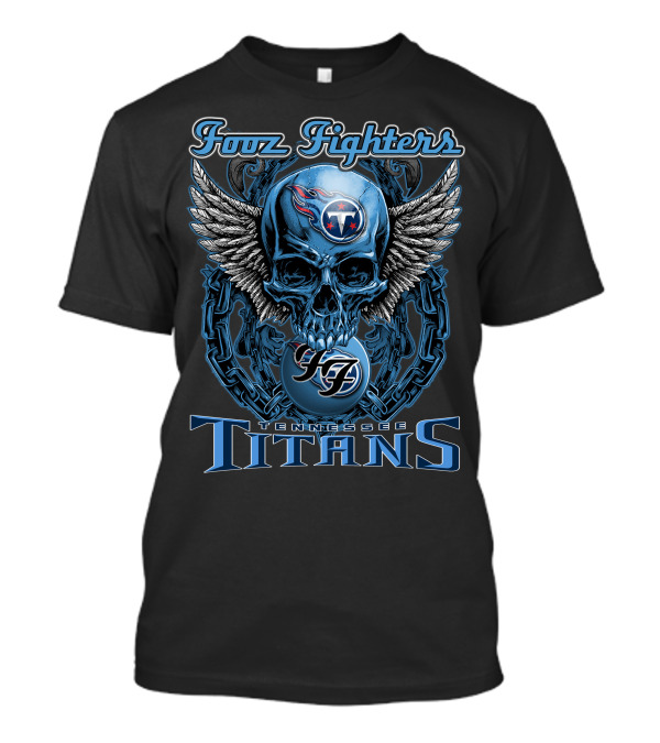Foo Fighters Tennessee Titans Skull Winged T-Shirt