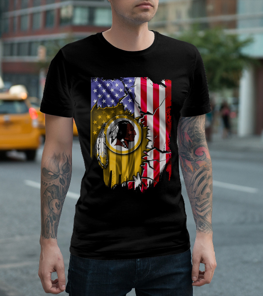 Flag V2 Washington Redskins American Flag Vintage T-Shirt