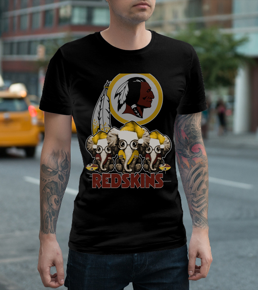 Redskins Washington Elephants Christmas T-Shirt