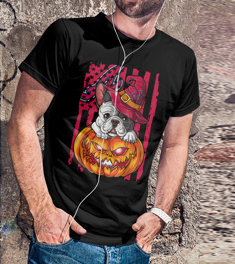 Atlanta Braves Halloween Bulldog Pumpkin T-Shirt